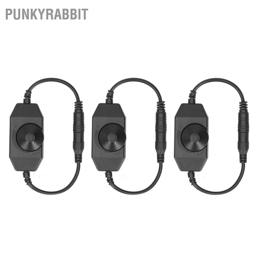 PunkyRabbit 3 Dây Đèn LED Công Tắc Mờ Bộ Chuyển Đổi Độ Sáng Có Thể Điều Chỉnh Khiển Bằng Tay Núm DC 12V-24V