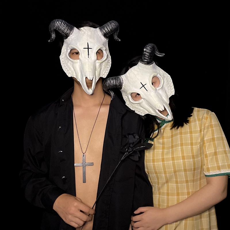 1 Mặt Nạ Hóa Trang Halloween Hình Bộ Xương Dê Kinh Dị