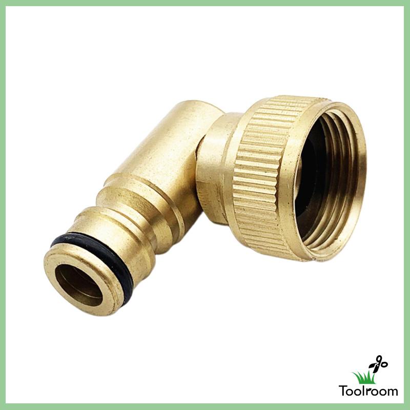 Đầu Nối Vòi Nước 90 Độ 3 / 4in Bằng Đồng Thau Siêu Bền Tiện Dụng Cho Sân Vườn