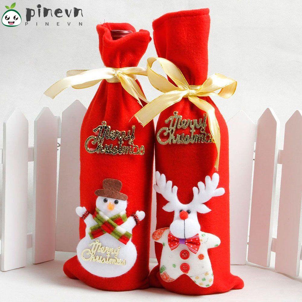 PINEVN Set 2 Vỏ Bọc Chai Rượu Hoạ Tiết Giáng Sinh Dễ Thương