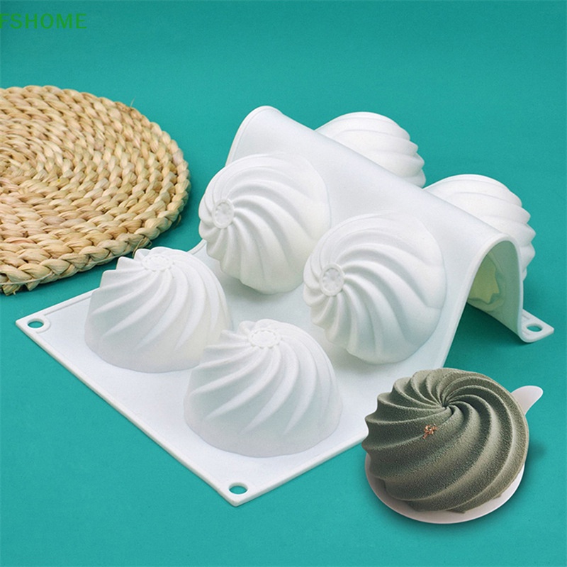 Khuôn Silicone Làm Bánh Hình Xoắn Ốc 6 Ngăn Tiện Lợi