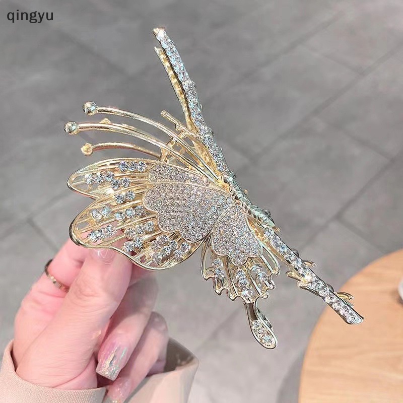 Kẹp Tóc Bướm Đính Đá Phong Cách Retro Thời Trang Mới Cho Nữ