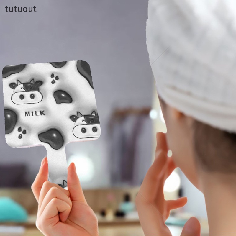 Gương Trang Điểm Cầm Tay Hình Vuông Nhỏ Gọn Kèm Tay Cầm Dành Cho SPA / Salon