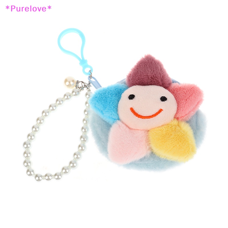 Ví Đựng Tiền Xu Mini Hình Hoa Mặt Cười Dễ Thương Kèm Móc Khóa Tiện Lợi Mới