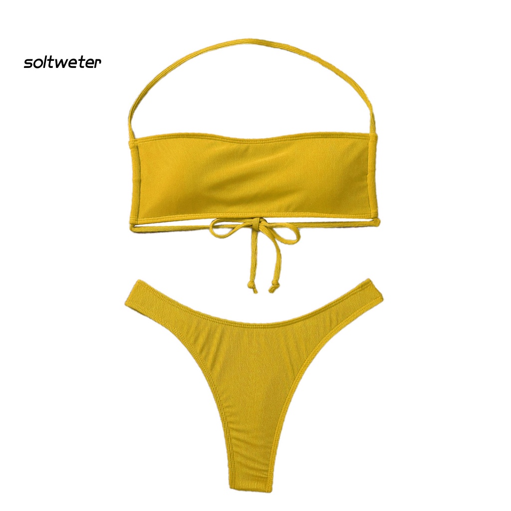 Bộ Bikini 2 Mảnh Màu Sắc Thời Trang Gợi Cảm Cho Nữ