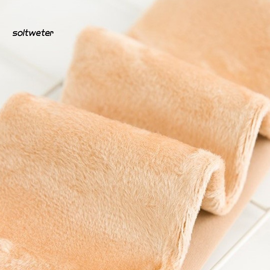 1 Đôi Tất Nhung Dày Giữ Ấm Màu Trơn Độ Co Giãn Cao Thời Trang Mùa Đông Cho Nữ