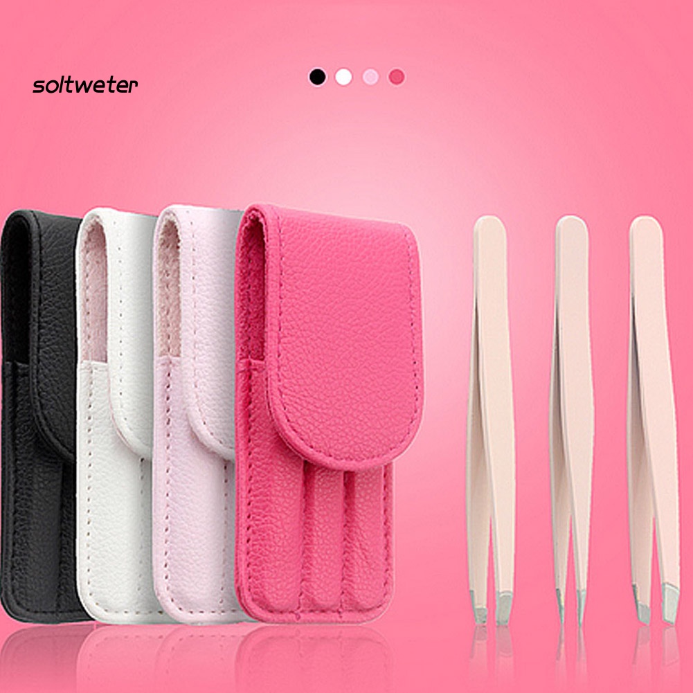 Bộ 3 Nhíp Nhổ Lông Mày Bằng Thép Không Gỉ