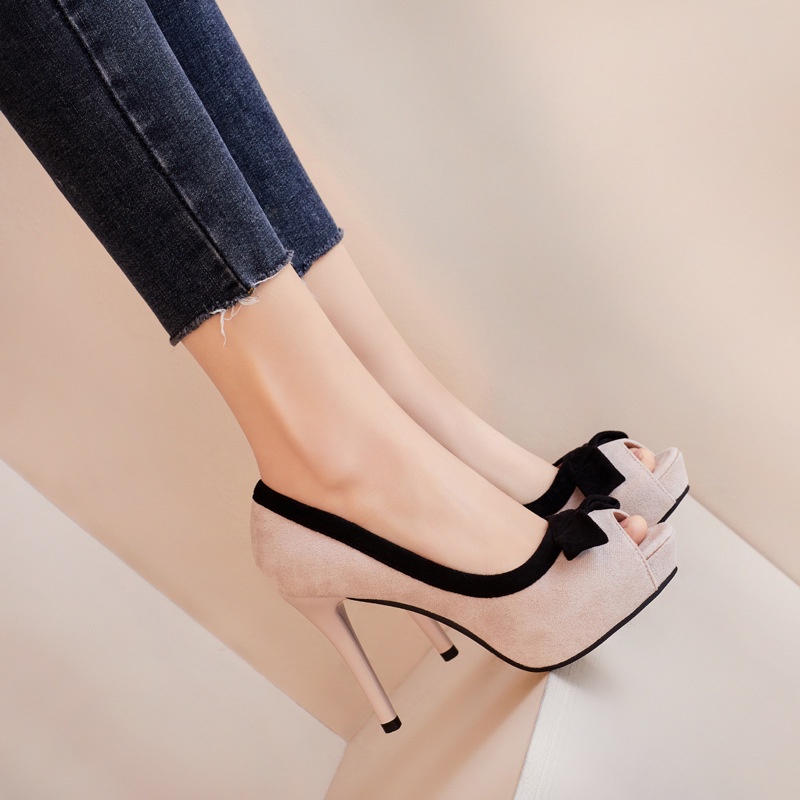 Giày Cao Gót Đính Nơ Có Size Nhỏ 32-39 Thời Trang Dành Cho Nữ