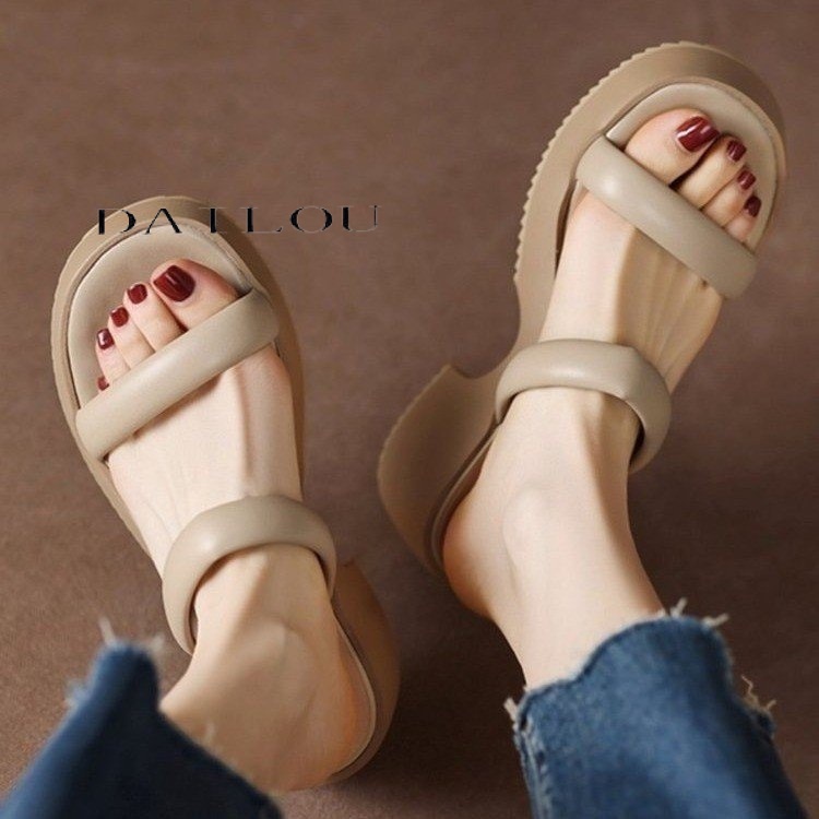 DAILOU dép nữ đi trong nhà dép bánh mì Dép quai ngang giày nữ 27Z23071257