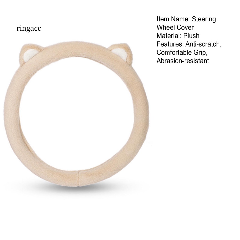 Vỏ Bọc Vô Lăng Xe Hơi Hình Tai Mèo Phủ Lông Dễ Thương Thoải Mái Chống Lạnh Trang Trí Nội Thất
