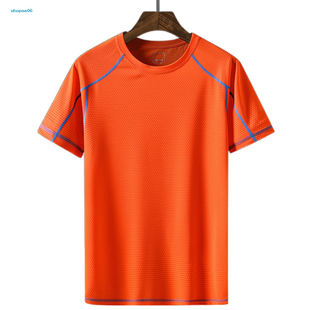 Pemg Áo Thun Thể Thao Tay Ngắn Màu Sắc Tương Phản Mỏng Nhanh Khô Thấm Hút Mồ Hôi Thoáng Khí Thời Trang Mùa Hè Cho Nam