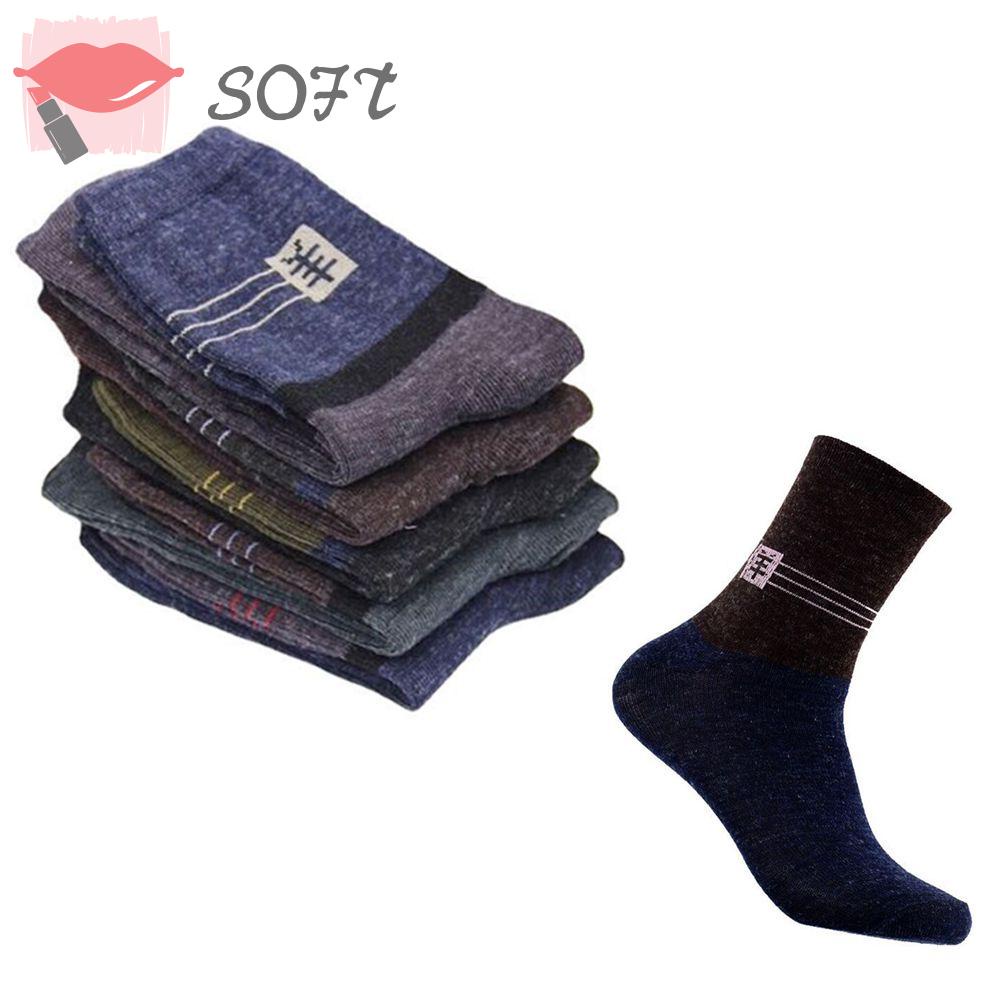 SOFTNESS Set 5 / 10 Đôi Vớ Siêu Mềm Dày Dặn Cho Nam