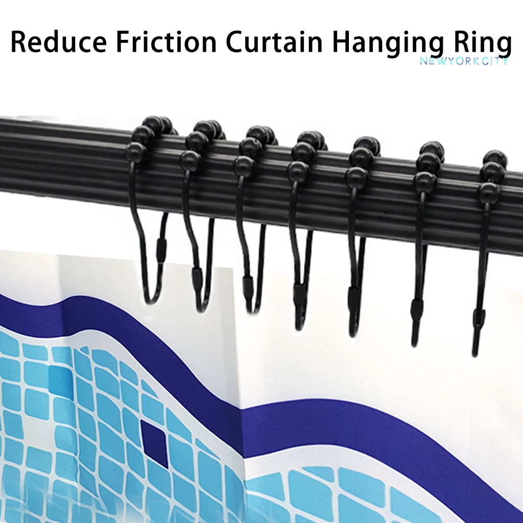 Set 10 Móc Treo Rèm 5 Hạt Kim Loại Chịu Lực Tốt