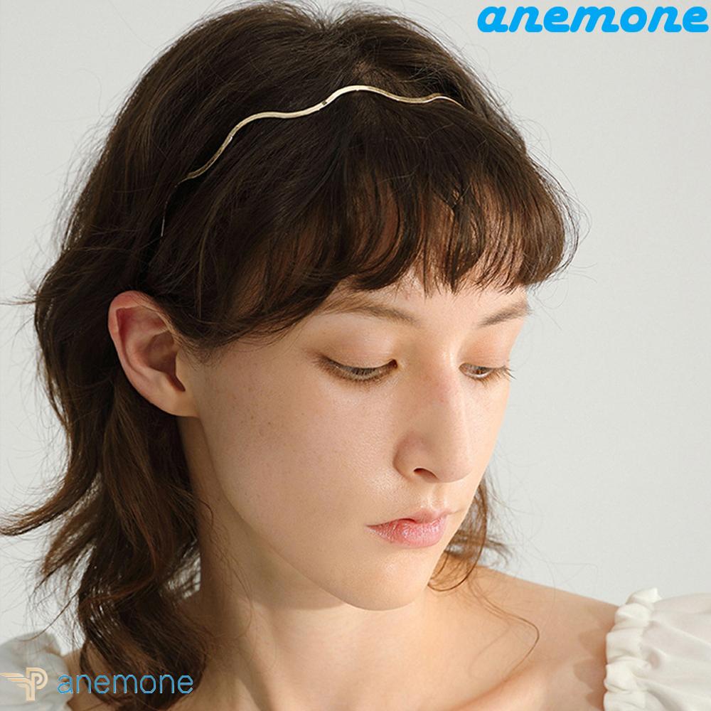 ANEMONE 1 Băng Đô Kim Loại Gợn Sóng Thời Trang