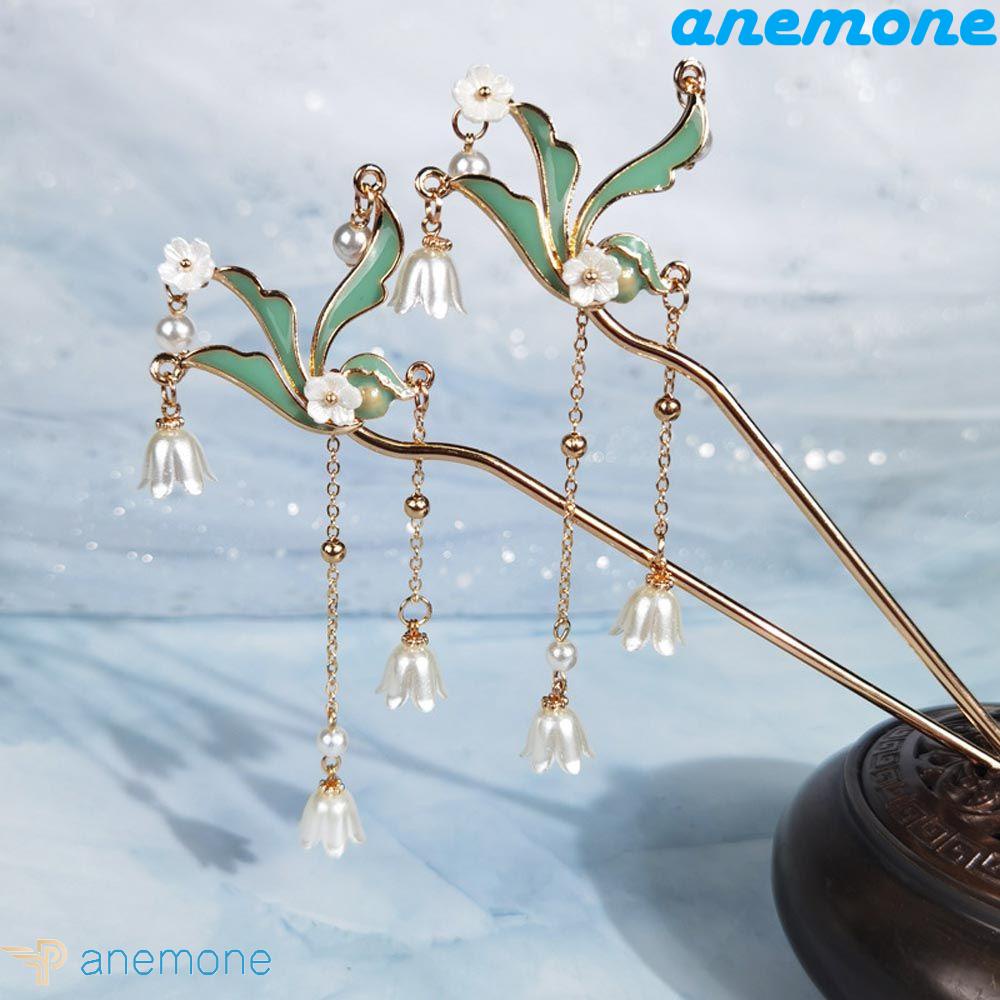 ANEMONE Trâm Cài Tóc Hình Hoa Phong Cách Trung Quốc Thanh Lịch Cho Cô Dâu