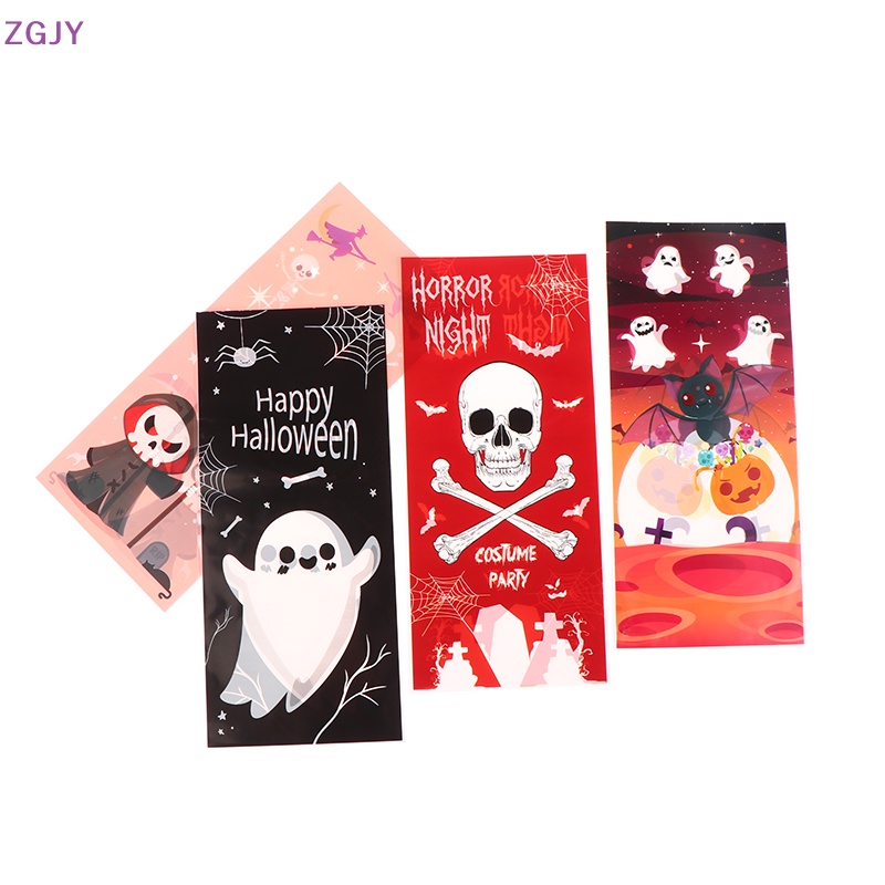 Set 100 Túi Nhựa Đựng Bánh Kẹo Trang Trí Halloween Mới