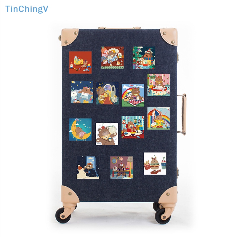 Bộ 40 Miếng Dán Hình Gấu Hoạt Hình Graffiti Trang Trí Xe Hơi / Guitar / Laptop / Ipad