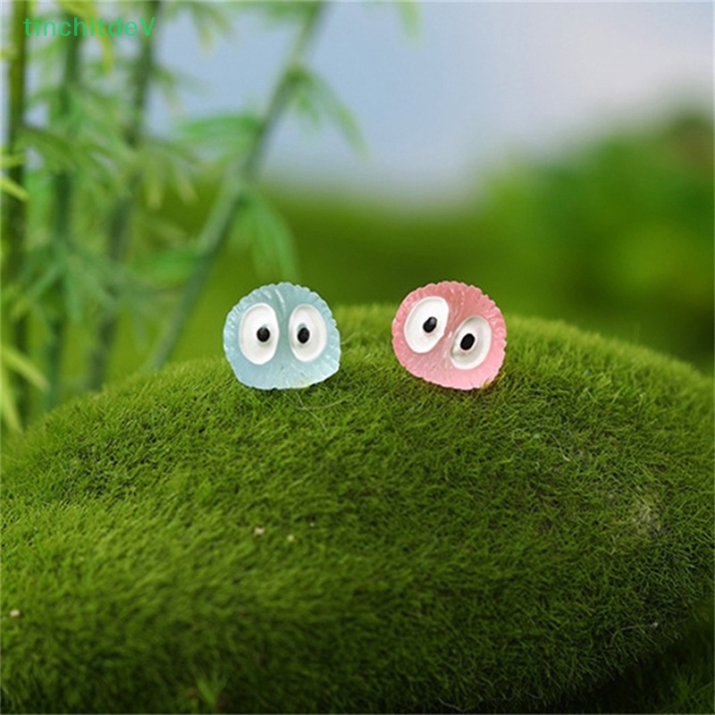 Bộ 5 Búp Bê Hoạt Hình Mini Màu Đen Phát Sáng Dùng Trang Trí Tiểu Cảnh