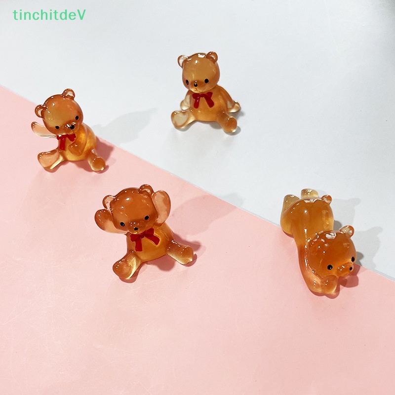 [TinchitdeV] Set 2 Kẹp Tóc Hình Nơ Gấu Dạ Quang Resin DIY Đáng Yêu Dành Cho Sổ Lưu Niệm [Mới]