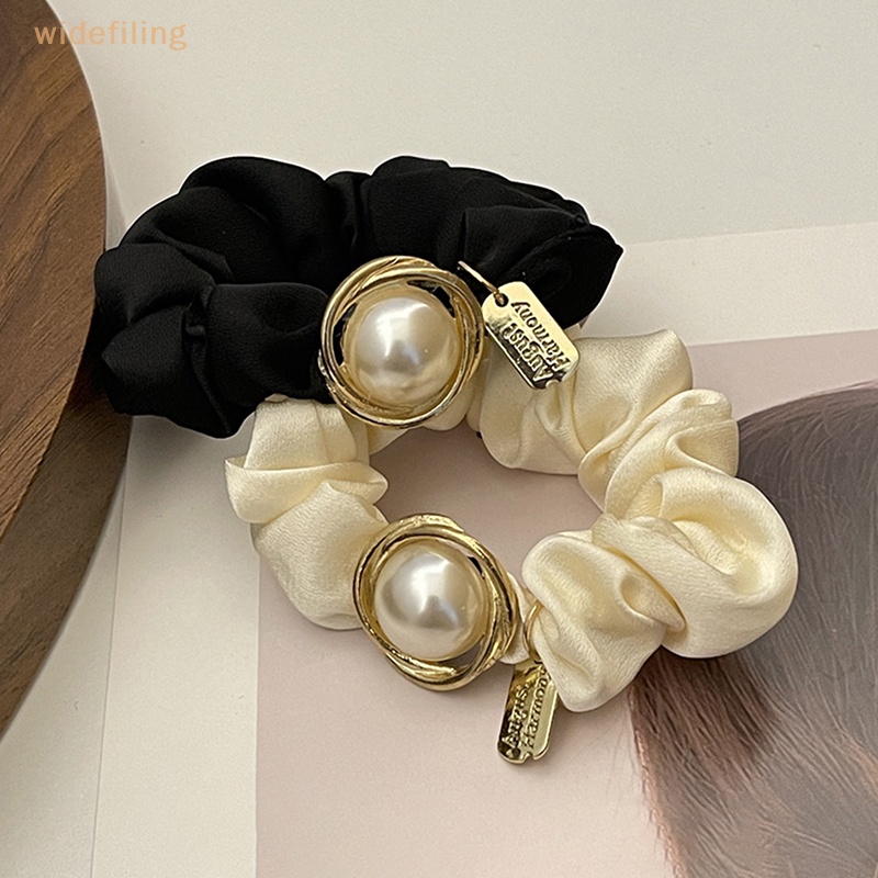 Dây Buộc Tóc Đính Ngọc Trai Lớn Co Giãn Thời Trang Cho Nữ