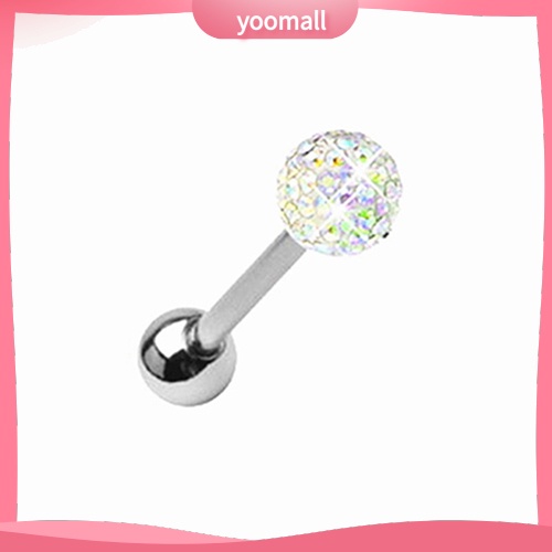 Khuyên Lưỡi Thanh Tạ Đính Đá Bằng Thép Phẫu Thuật