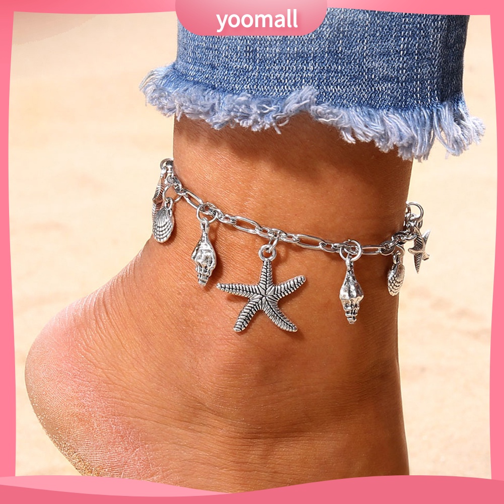 Lắc Chân Hợp Kim Mặt Hình Vỏ Sò / Sao Biển Thời Trang Cho Nữ