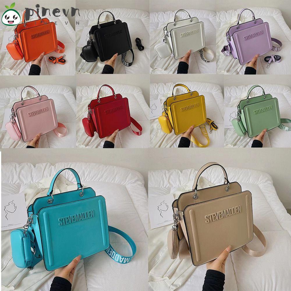 PINEVN Túi Tote Đeo Vai In Chữ Thời Trang Sang Trọng Cho Nữ