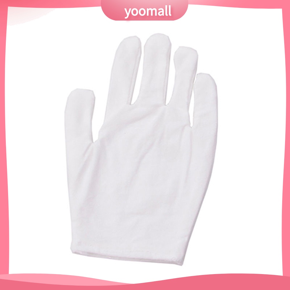 [YM] 12 Đôi Găng Tay Cotton Màu Trắng Kiểm Tra Trang Sức Công Sở