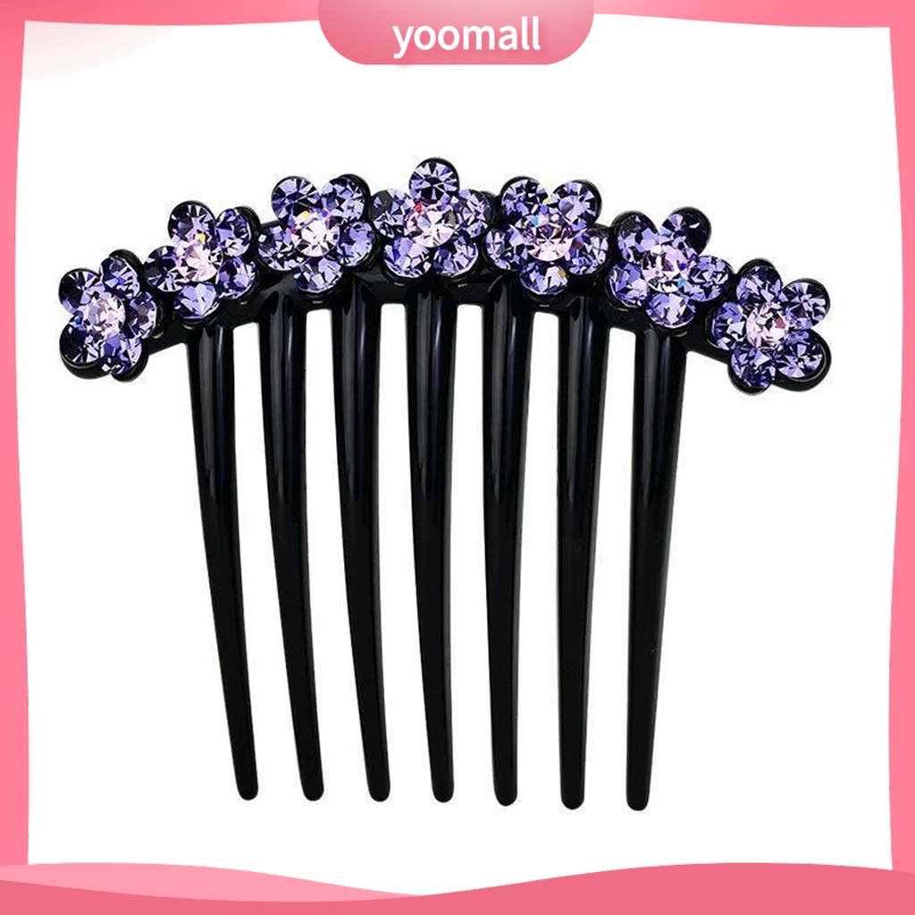 Lược Cài Tóc 7 Răng Đính Đá Chống Trượt Xinh Xắn Cho Cô Dâu