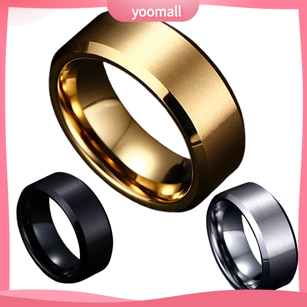 Nhẫn Màu Trơn 8mm Thoải Mái Dành Cho Nam Và Nữ