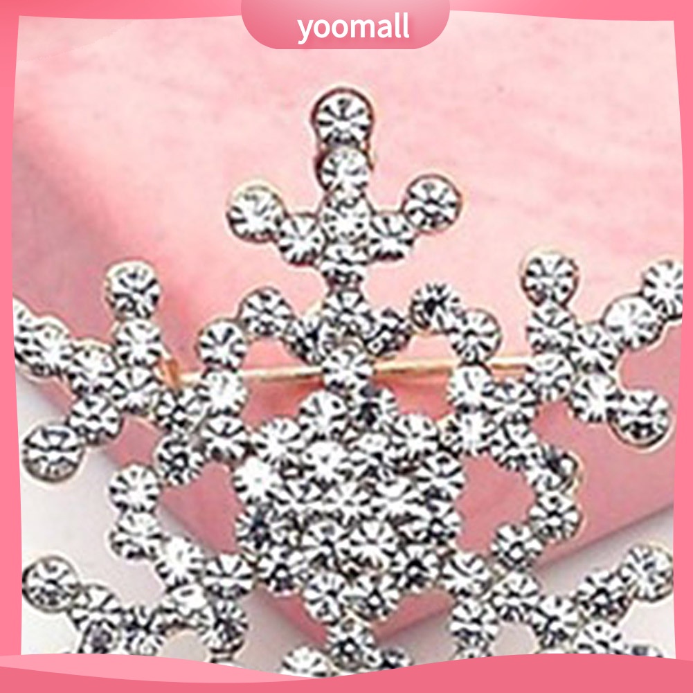 Ghim Cài Áo Hình Bông Tuyết Đính Đá Nhân Tạo Thời Trang