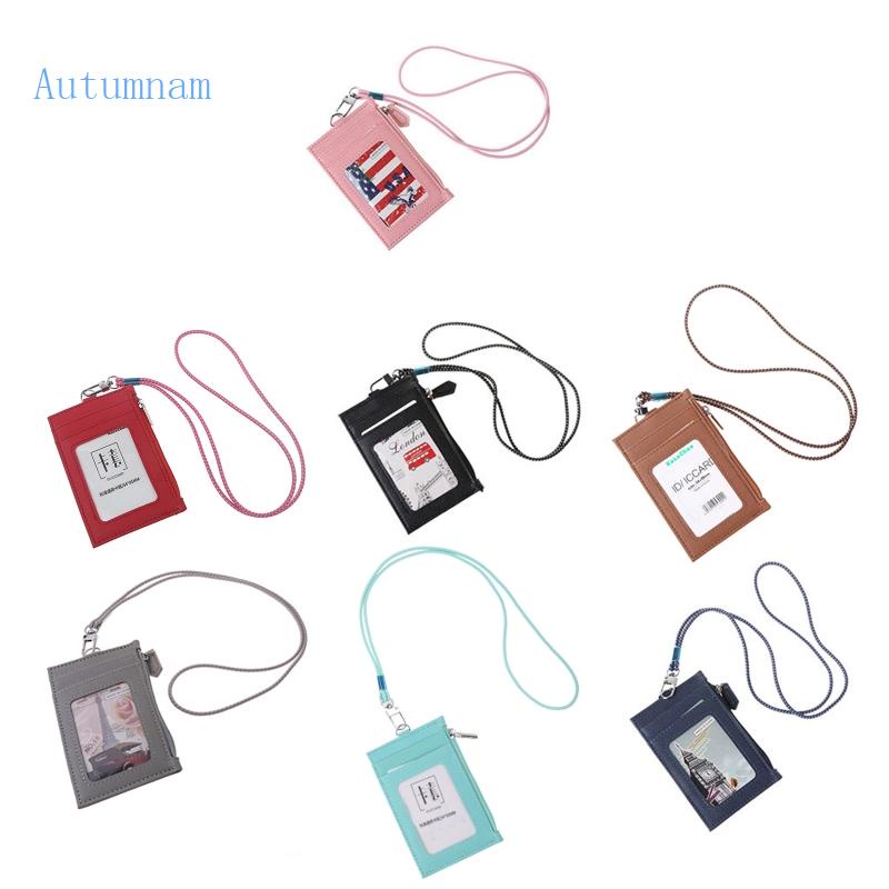 Ví Da PU Đựng Thẻ ID Đeo Cổ Cho Nam Và Nữ