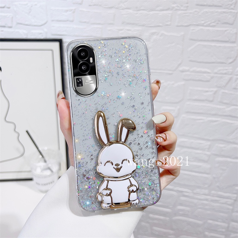 Ốp Điện Thoại Silicon Vòng Đỡ Hình Thỏ Ngôi Sao Lấp Lánh OPPO Reno10 Pro + Plus 5G Reno 10 Reno10Pro + OPPO A78 NFC 4G 2023