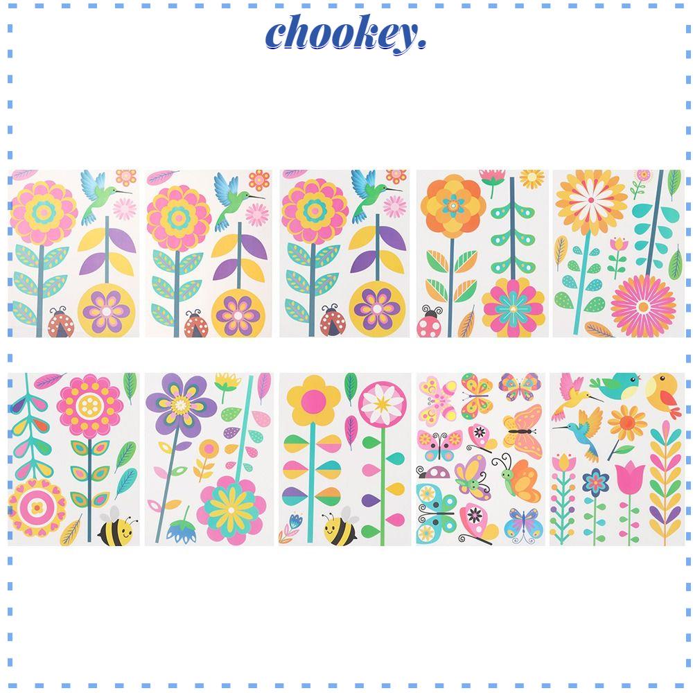 CHOOKEY 62 Sticker Dán Tường Hình Bông Hoa Dùng Trang Trí Nhà Trẻ