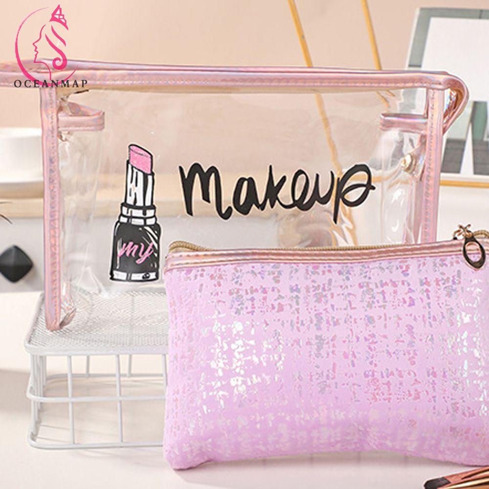 OCEANMAP Túi Đựng Mỹ Phẩm Trong Suốt Phong Cách Hàn Quốc Tiện Dụng Mang Đi Du Lịch