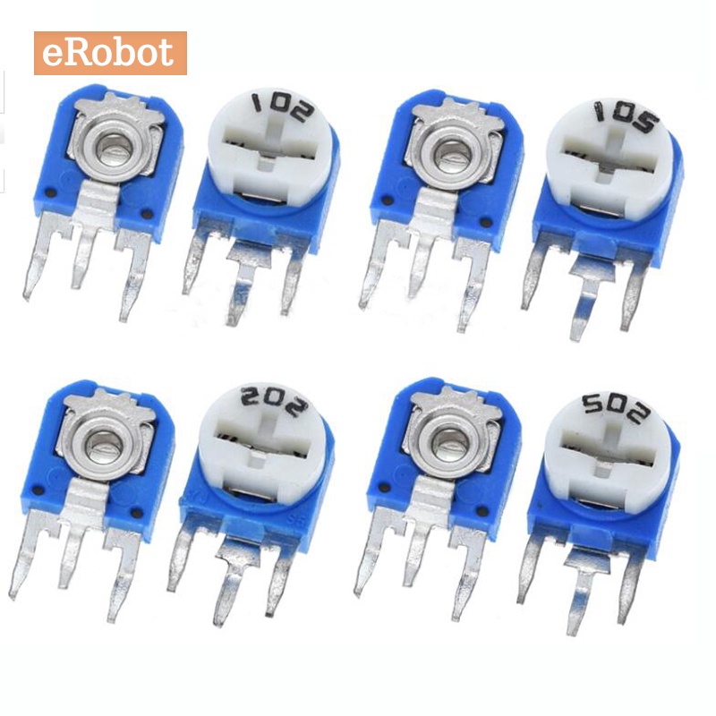 Bộ 20 Chiết Áp RM065 RM-065 100 200 500 1K 2K 5K 10K 20K 50K 100K 200K 500K 1M Ohm WH06-20K