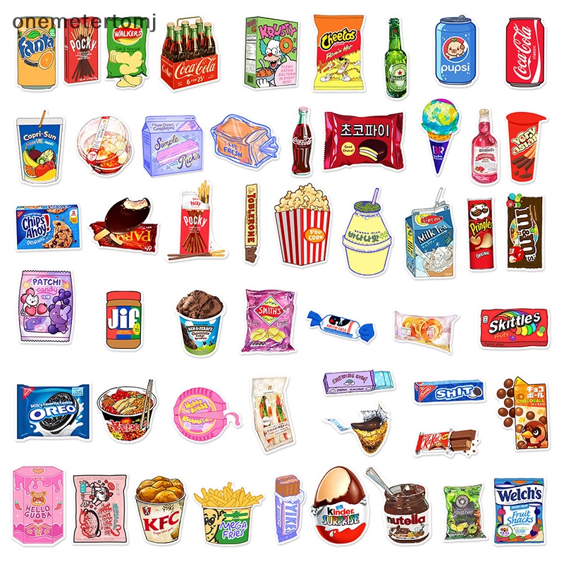 Onemetertomj Set 50 Miếng Dán Trang Trí Xe Hơi / Xe Máy / Xe Đạp Đồ Chơi Chống Thấm Nước