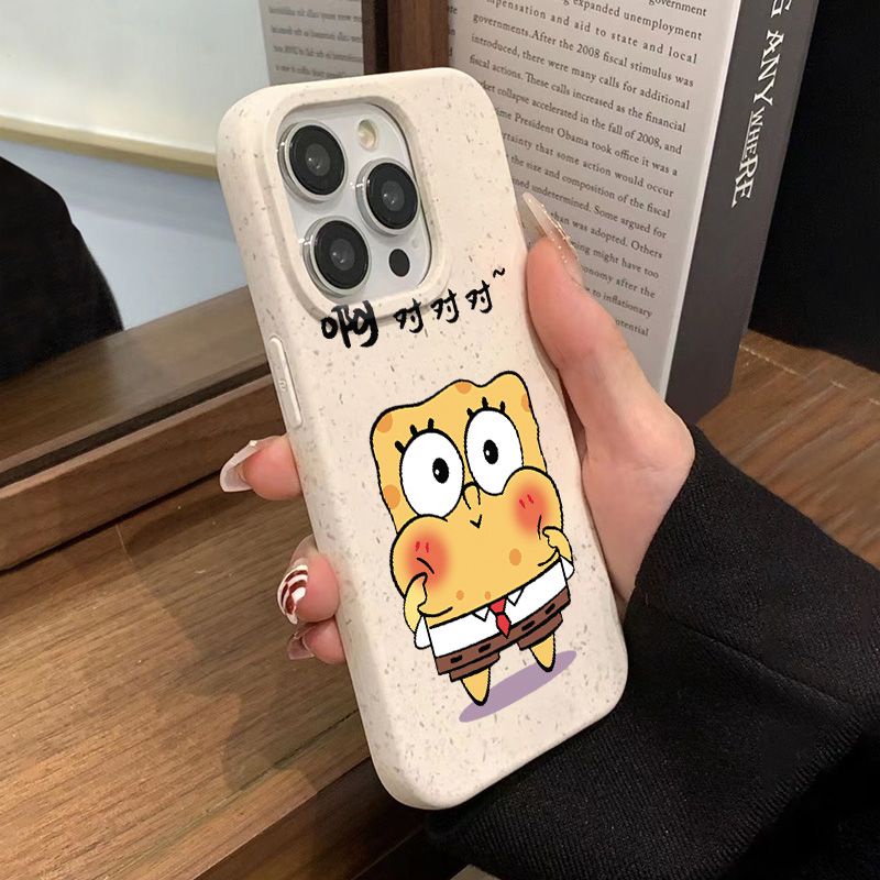 Ốp Điện Thoại Dẻo Họa Tiết Hoạt Hình SpongeBob Dễ Thương Chống Sốc Cho iPhone12 14pro 813 7plus11 max B4KI