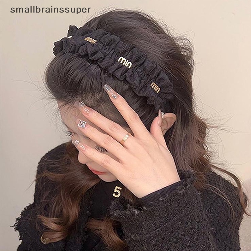 Băng Đô Turban Cài Tóc Bằng Hợp Kim Màu Trơn In Chữ SBS Thời Trang Cho Nữ