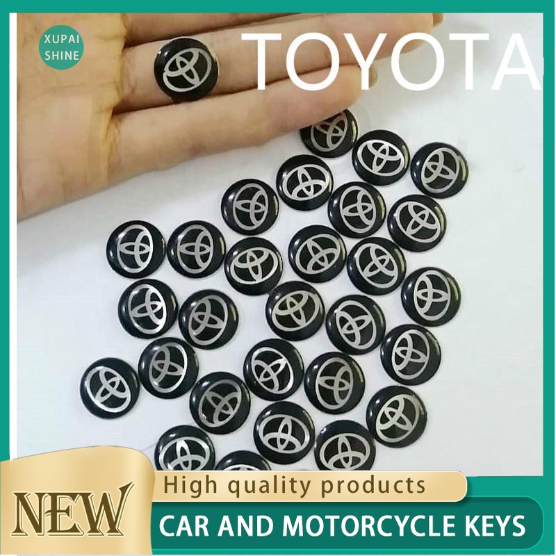 Set 50 Miếng Dán Logo 14mm Thay Thế Cho Chìa Khóa Xe Hơi Toyota