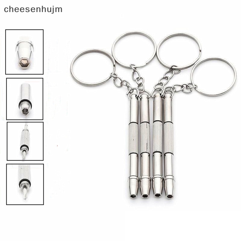 Bộ Tua Vít Sửa Mắt Kính 4 Trong 1 Có Móc Khóa Tiện Dụng