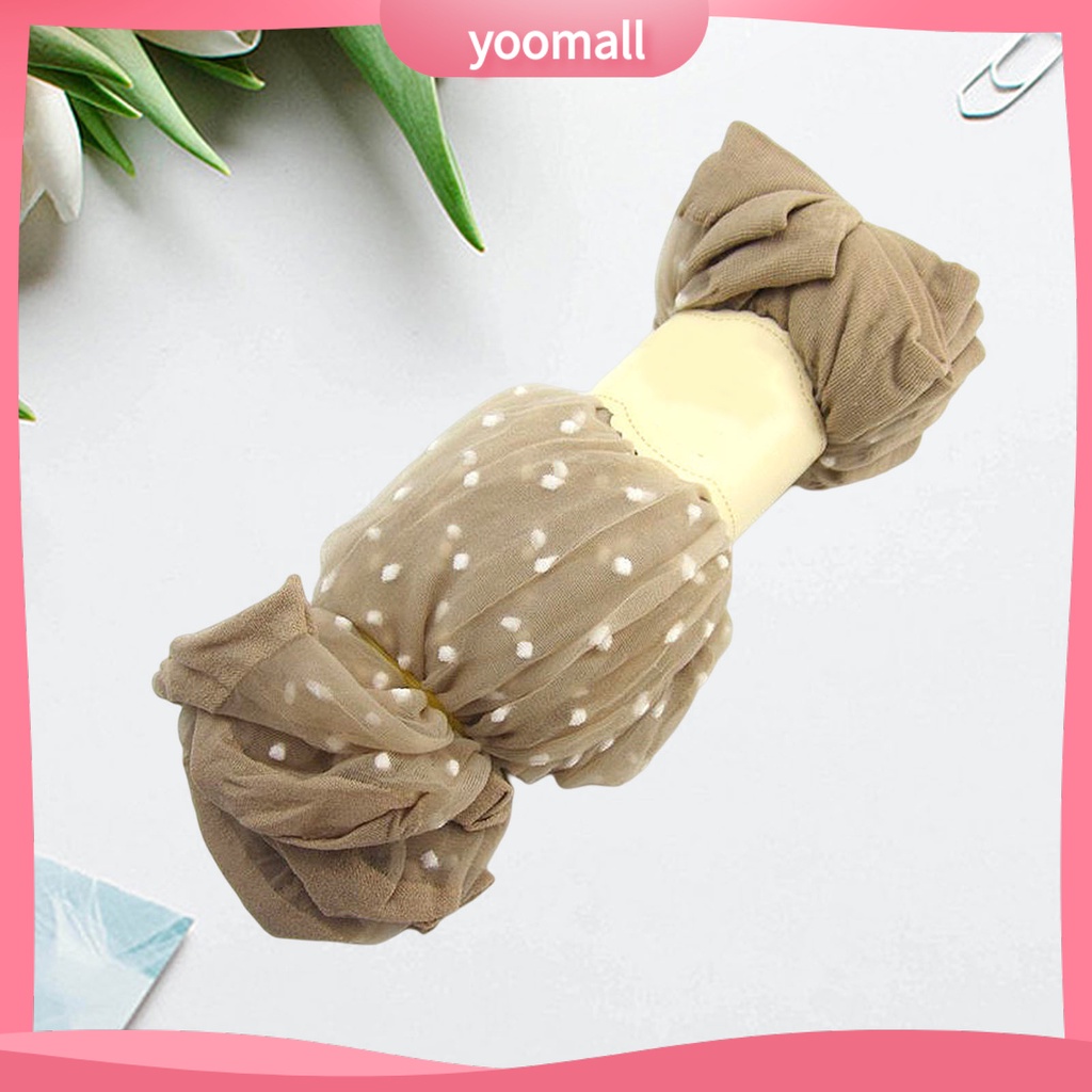 [YM] 10 Đôi Vớ Ống Lửng Siêu Mỏng Co Giãn Chống Trượt Thấm Hút Mồ Hôi In Họa Tiết Chấm Bi Màu Sắc Tương Phản Dành Cho Nữ