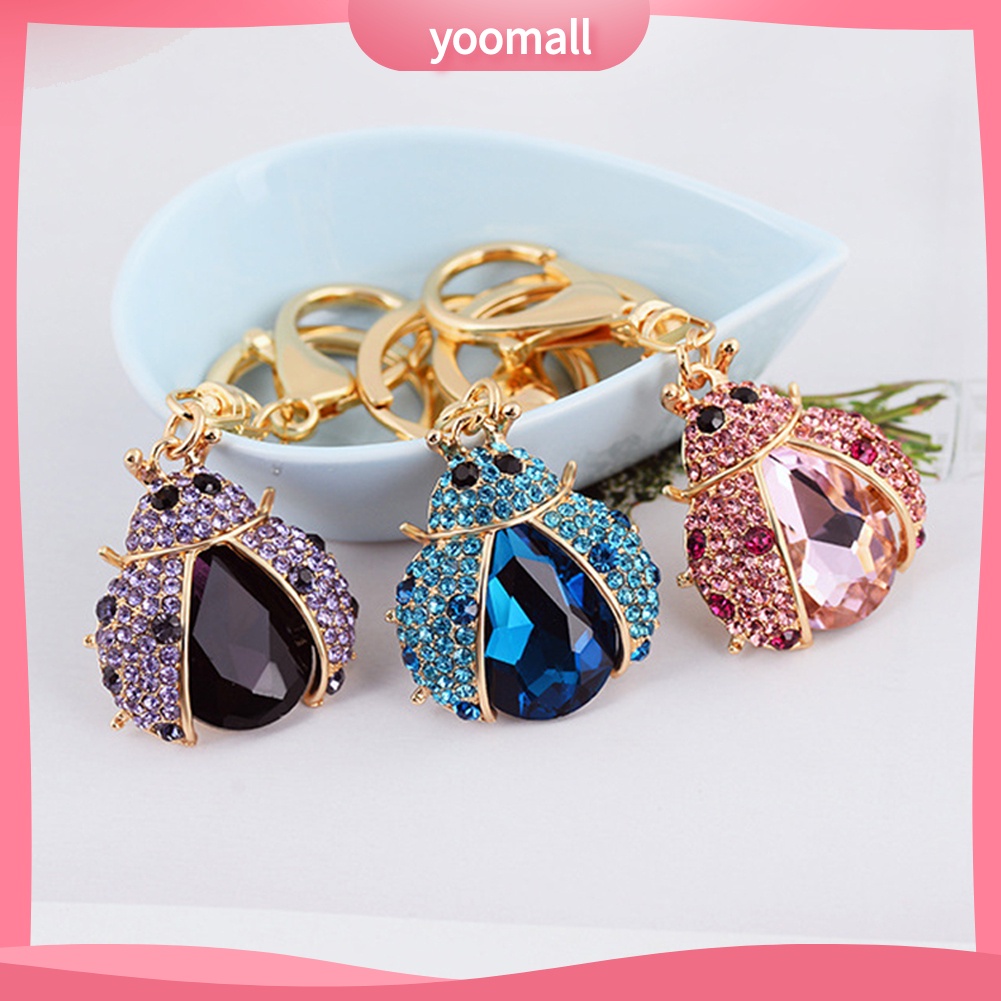 Móc Khóa Hình Bọ Rùa Đính Đá Dễ Thương