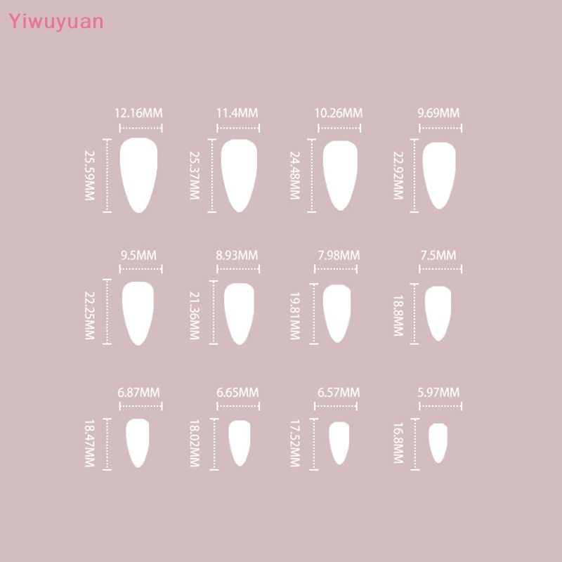 < Yiwuyuan > Móng Tay Giả Dài Màu Tím Kim Tuyến Có Thể Tháo Rời
