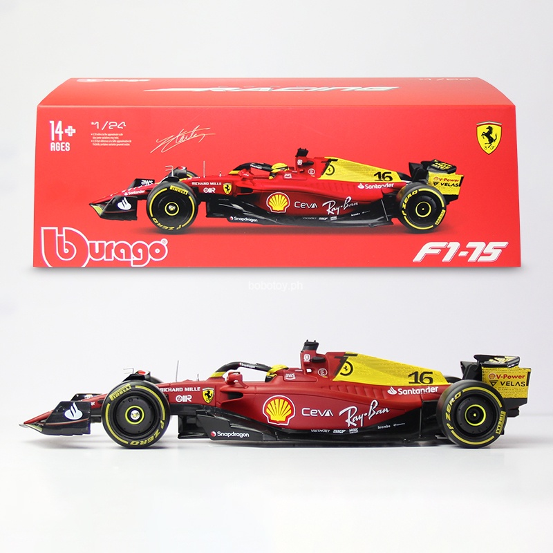 Xe Hơi Ferrari F1-75 2022 Tỉ Lệ 1: 24 Bburago #16 Linh Kiện Điện Tử Kỷ Niệm 75 Năm RB18 Charles Leclerc #1 Mô Hình Xe Hơi Verstappen F1 Dùng Làm Quà Tặng