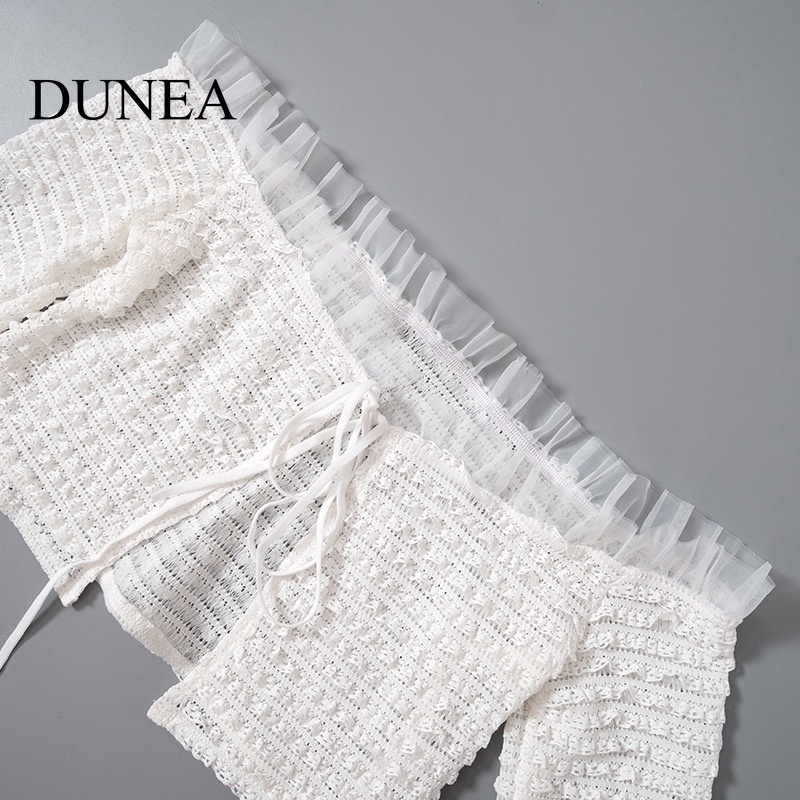 Set Áo Tay Dài Xuyên Thấu Và Chân Váy Cột Dây Thời Trang Quyến Rũ Cho Nữ