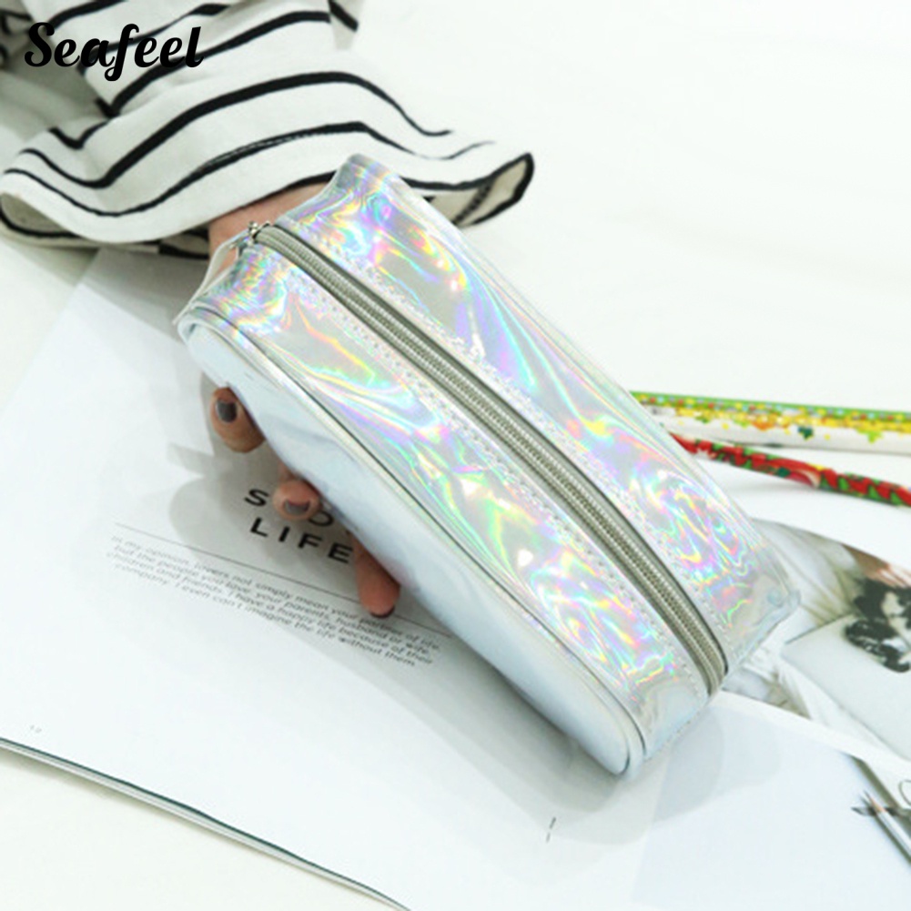 Túi Đựng Mỹ Phẩm Màu Laser Có Khóa Kéo Cho Nữ