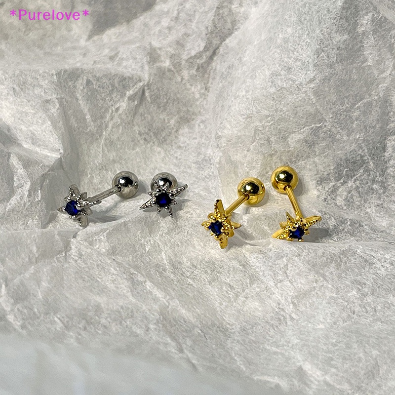 Khuyên Tai Helix Đính Đá Zircon Hình Ngôi Sao Thời Trang Cho Nam Và Nữ Mới