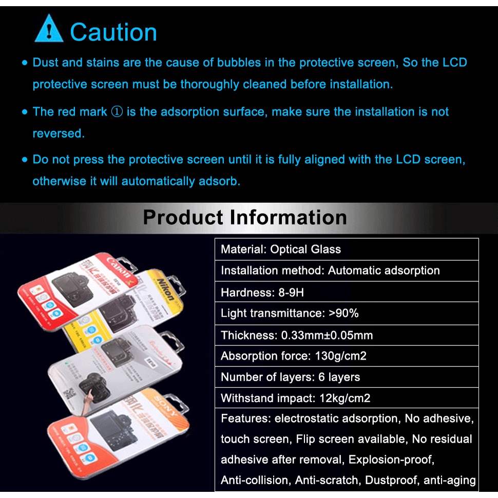 For Free Gift Kính Cường Lực HD Bảo Vệ Màn Hình Máy Ảnh Sony