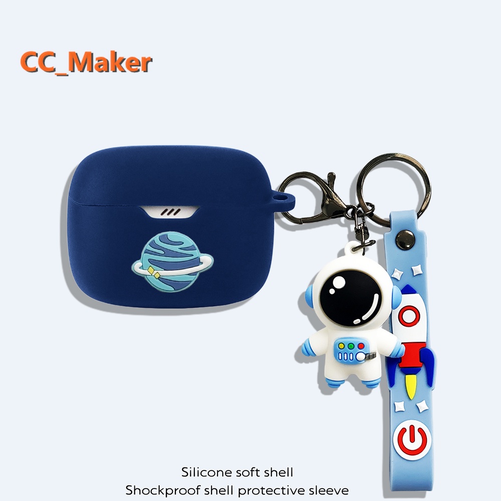 For JBL TUNE Beam Case Cartoon Burger Keychain Pendant Cute Piggy Plush Briquette JBL TUNE Beam Silicone Soft Case Creative Astronaut Lucky Cat Pendant JBL TUNE Buds / JBL T230NC / T130 Cover Soft Case